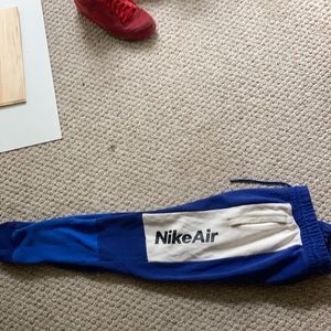 Double blue Nike air joggers